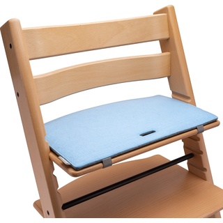 Sitzkissen Hochstuhl kompatibel mit Stokke Tripp Trapp Hochstuhl (blau/grau) Sitzpolster Kissen Sitzauflage Stuhl Polster Auflage Filz - Zubehör für Kinderstuhl Holz Treppenhochstuhl | Mahona