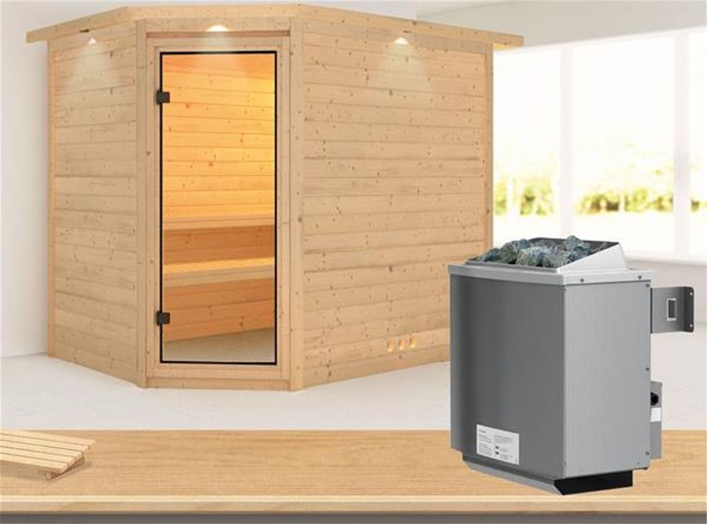 Bild von Sauna Tanami mit Ofen 9kW intern classic Tür