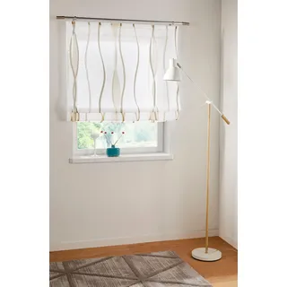 OTTO home Raffrollo "Dimona" mit Klettschiene Transparent, Voile, Polyester, Wellen, creme, schoko