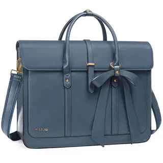 MOSISO Laptoptasche Damen 15,6 Zoll, PU Leder Handtasche Schultasche
