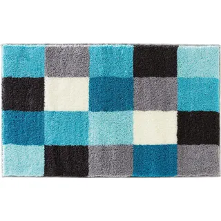 Erwin Müller Badematte Kreta türkis Größe 80x140 cm, Badteppich, Badvorleger rutschhemmend - kuscheliger Hochflor, für Fußbodenheizung geeignet