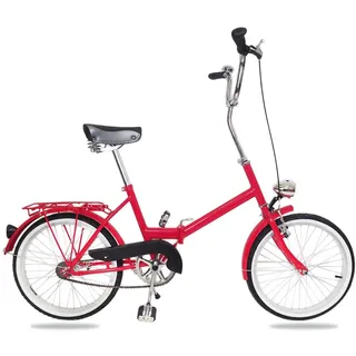 20 Zoll Klapprad Klappfahrrad Faltfahrrad Faltrad Camping Fahrrad NEU MILE BIKE - rot - 13 Zoll