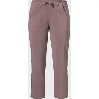 3/4-Hose SCHÖFFEL "Pants Rangun L", Damen, Gr. 38, Normalgrößen, lila (3905, braun), Oberstoff: 87% Polyester, 13% Elasthan, Hosen 3/4-Hose