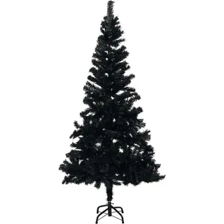 The Living Store Künstlicher Weihnachtsbaum mit Ständer Schwarz 120 cm PVC - Schwarz