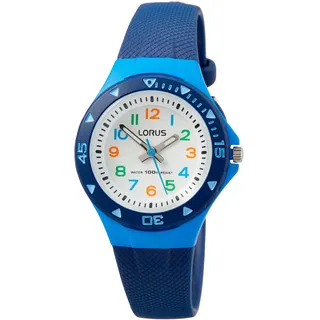 Lorus R2347MX9 34 mm Edelstahlgehäuse Blau Urethanarmband Weiß