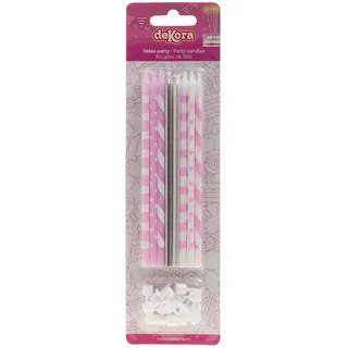 dekora | Dekorationskerzen Für Kuchen | Geruchlos | Geburtstag Mix Rosa 13cm | Paraffinkerzen
