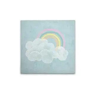A.S. Création Leinwandbild Regenbogen mit Wolken - Wandbild in Bunt, Blau - 40 x 40 cm - DD129414