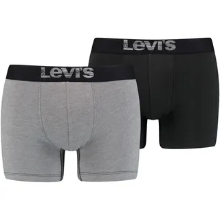 Levi's® Boxershorts »LEVIS MEN OPTICAL ILLUSION BOXER BRIEF ORGANIC CO 2P«, (Packung, 2er-Pack), mit breitem Logobund, grau