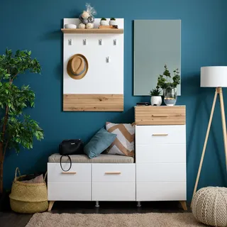 Home Affaire Sein Kompaktgarderobe Dielenschrank 141x35x189,5 weiß