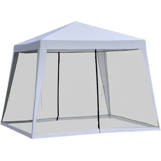 Outsunny Gartenpavillon Metall + Polyester Grau , Metall, Kunststoff , 300x245x300 cm , Sonnenschutz, Pavillons