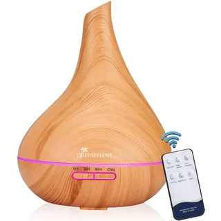Diffuserlove Diffuser Luftbefeuchter Aroma Diffuser 500ML Ultraschall Luftbefeuchter Trag usor Cool Mist Humidifier mit Fernbedienung