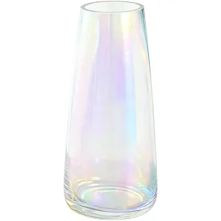 DRERIO Bunte Irisierte Glasvase, Blumenvase Bunt Hoch 22cm Moderne Vase Glas für Blumen, Dekor im Heimbüro, Wohnzimmer, Mittelstücke, 22 × 10 cm