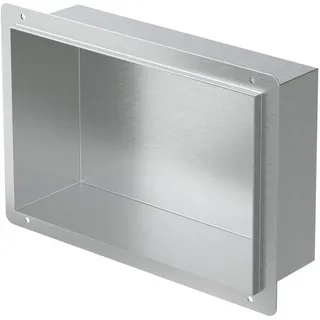 luxebath Wandnische aus Edelstahl, 20x30x10 cm, Silber, Duschnische, Einbauregal, Flexibler Einbau, Befliesbare Nische für Badutensilien,
