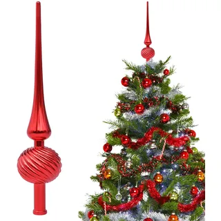 Weihnachtsbaumspitze Rot Christbaumspitze Spiralmuster Baumspitze Weihnachten Tannenbaum Spitze Weihnachtsbaumspitze Kunststoff Weihnachten Baumschmuck für Feiertagsdekoration