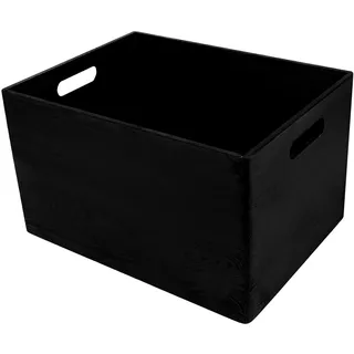 XXL Große Schwarze Holzkiste für Obst und mehr | 40x30x24cm (+/-1cm) | mit Griffen | ohne Deckel | Holzbox für Dokumente, Wertsachen, Spielzeuge und Werkzeuge - Schwarz