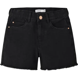 NAME IT Mädchen Nkfrose Hw Mom Dnm 8222-ya Noos Shorts, Black Denim, 116 EU