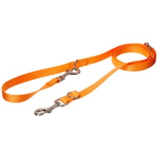 CHAPUIS SELLERIE SLA563 Hundeleine 3-Fach verstellbar - Nylongurt orange - Breite 20 mm - Länge 2 m - Größe M