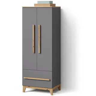 livinity® Kinderkleiderschrank Mailo 70 x 186,8 cm Eiche grau