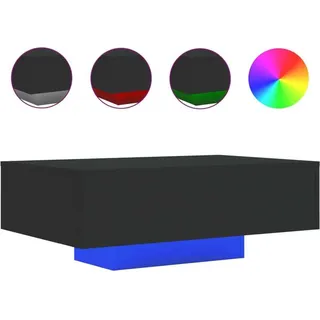 vidaXL Couchtisch mit LED-Leuchten Schwarz 85x55x31 cm - Schwarz
