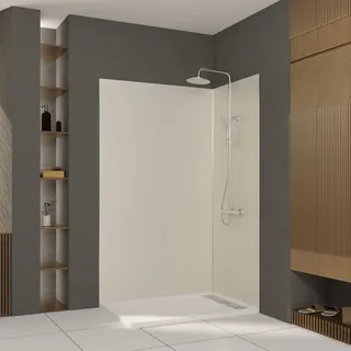 Marwell Duschrückwand "Urbanox" Set bestehend aus: 1 Paneel 90 x 210 cm, 1 Paneel 120 x 210 cm, ivory