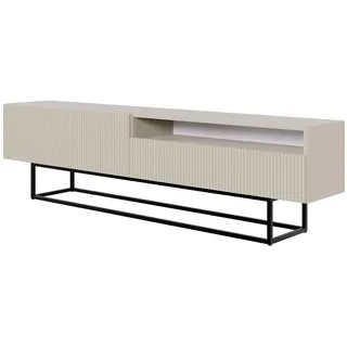 Selsey Veldio TV-Lowboard 175 cm Graubeige/Schwarz Metall