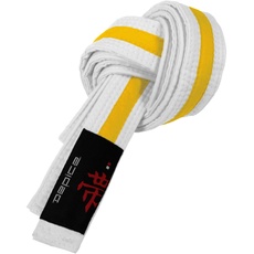 DEPICE Unisex – Erwachsene Kampfsportgürtel Gürtel, Weiß-gelb, 220cm