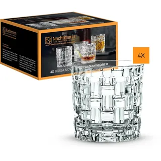 Nachtmann Whisky Gläser, 4-teiliges Set, 235 ml, Bossa Nova, 103038, Single Old Fashioned Whiskygläser aus Kristallglas, Tumbler spülmaschinenfest