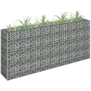 vidaXL Gabionen-Hochbeet Verzinkter Stahl 180×30×90 cm - Silber