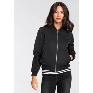 Blouson AJC, Damen, Gr. 40, schwarz, Web, Obermaterial: 100% Polyester. Futter: 100% Polyester, figurumspielend hüftlang, Rippbündchen, Jacken Blouson, mit Rippkragen, praktische Eingrifftaschen, Leichte Übergangsjacke, Topseller
