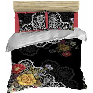 L'Essentiel Linge de Maison, Adal- PRL1215, Schwarz, Bettdecken, Oberseite der Bettdecke und Kissenbezug: 100% Polyestermikrosatin - Schwarz
