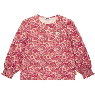 Steiff Bluse Langarm EU Größe 128 Peach Blossom, Mädchen Bluse, Kinderbluse langärmelig, Hemden für Kleinkinder, schick und bequem für feierliche Anlässe, waschmaschinenfest