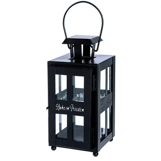 CULT at home Grablicht Laterne Kerzenhalter für Grab – Windlicht für Grab aus Metall – Grablaterne für Friedhofkerzen Grabkerzen Grablicht – Trauerspruch – Höhe 20 cm/mit Griff 26 cm