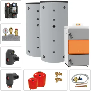 Solarbayer HVS 40 e Holzvergaser SET 2A (3000L Pufferspeicher) Holzkessel Paket