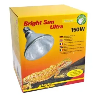 Lucky Reptile Bright Sun Ultra Desert - 150W - Tageslichtlampe für große Terrarien - Wärmelampe mit UVA & UVB Strahlung - UV Lampe für Wüstenreptilien