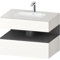 Duravit Qatego Einbauwaschtisch mit Konsolenwaschtischunterbau, 800x550x600mm, Nische Graphit Matt, QA4785049, Farbe: Weiß Supermatt