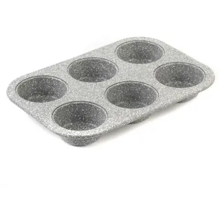 SALTER BW02778G Marblestone 6 tassen Muffin-Backform - Muffinform, Antihaft Muffinblech Antihaftbeschichtet Backblech Backform für Cupcakes, Brownies, Formen,Mini Muffins Backform