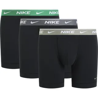 Boxer NIKE UNDERWEAR "BOXER BRIEF 3PK", Herren, Gr. XL, 3 Stk., schwarz (military), Jersey, Obermaterial: 95% Baumwolle, 5% Elasthan, körpernah, Unterhosen Boxer, mit Logo-Elastikbund