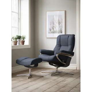 Stressless® »Mayfair«, (Set, Relaxsessel mit Hocker), mit Hocker, mit Cross Base, Größe S, M & L, Holzakzent Schwarz