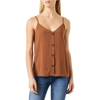 ONLY Damen Onlnova Life Button Singlet Solid Ptm Tops, Toffee, 36 EU