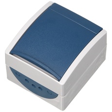 Bild Steckdose mit Klappdeckel grau/blaugrün