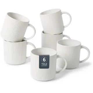 OTTO home Kaffeebecher Ylvii 0,46 l Weiß 6 St.