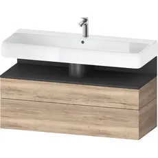 Duravit Qatego Waschtischunterbau, 1 Auszug und 1 Schublade, 1190x470x590mm, Nische Graphit Matt, QA4396049, Farbe: Eiche Marmoriert