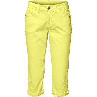 3/4-Hose, Damen, Gr. 34, Normalgrößen, gelb (hellgelb), 98% Baumwolle, 2% Elasthan, LINEA TESINI BY HEINE, unifarben, knielang, Hosen 3/4-Hose