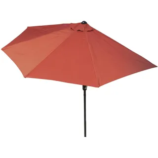 EASYmaxx Sonnenschirm halbrund | 270 x 140 x 235 cm | für Balkon und Terrasse | passgenau für Wände | mit praktischer Handkurbel und Sonnenschutz UV-Schutz 40+ | spendet Schatten