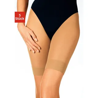Feinstrumpf-Kurzhose VIVANCE "Radlerhose, Höschen Basic Panties Anti scheuern Oberschenkel", Damen, Gr. 40/42, beige (natur), Obermaterial: 95% Polyamid, 5% Elasthan, unifarben, Strumpfhosen Feinstrumpf-Kurzhose, gegen Wundscheuern in leichter transparente Tragequalität