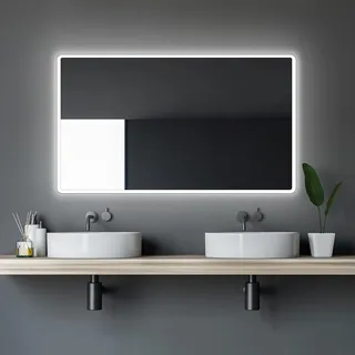 DSK Talos Moon mit LED Spiegel, Design Lichtspiegel, silberfarben