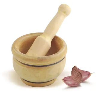 Metaltex Mörser mit Stößel, Holz 12 cm
