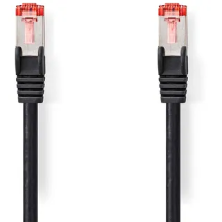 Nedis Cat 6 Kabel RJ45 Stecker RJ45 Stecker | S/FTP 3.00 m Rund LSZH Schwarz | Label (S/FTP, CAT6, 3 m), Netzwerkkabel