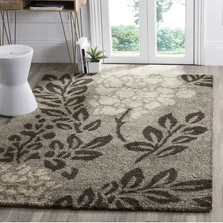 SAFAVIEH Zottelig Teppich für Wohnzimmer, Esszimmer, Schlafzimmer - Florida Shag Collection, Hoher Flor, Rauch und Dunkelbraun, 244 X 305 cm