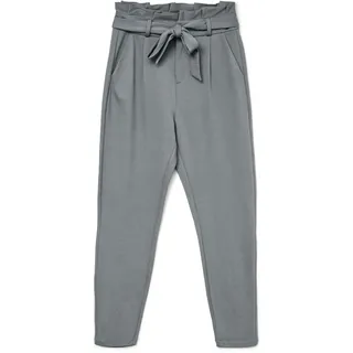 VERO MODA Damen Vmeva Hr Loose Paperbag Pant Noos Ki Hose, Medium Grey Melange, S / 34L EU